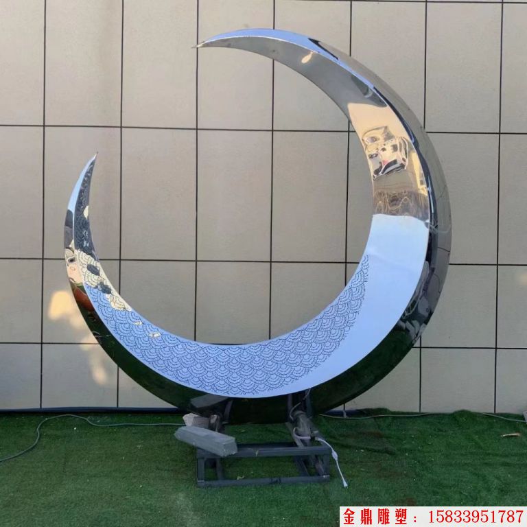 不锈钢半圆月亮雕塑 景观灯光月亮雕塑3 不锈钢半圆月亮雕塑 景观灯光月亮雕塑3